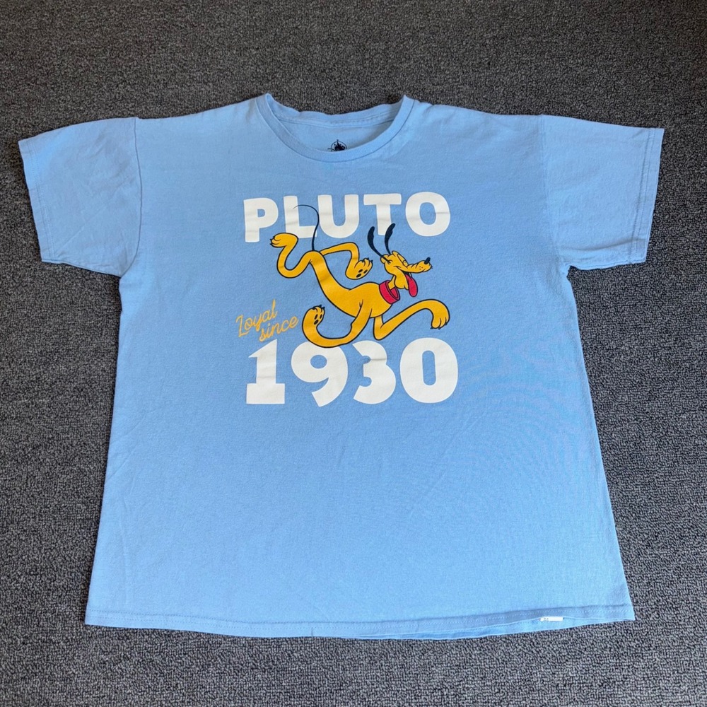 Disney Pluto Graphic Tee Kids XL Light Blue Loyal Since 1930 Short Sleeve Shirt